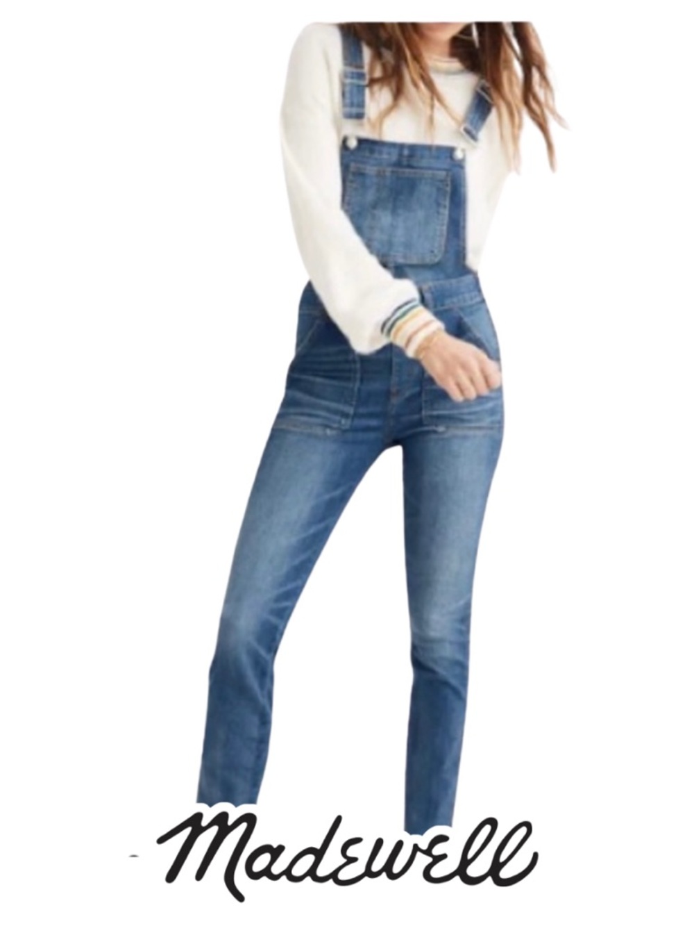 Madewell | Skinny Overalls in Jansing Wash Stretch Denim - Size XS